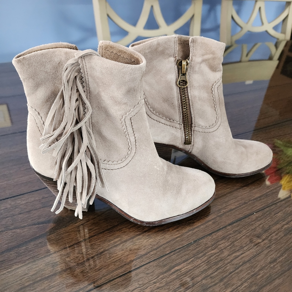 Sam Edelman Louie suede fringe boots, size 5 1/2 - Picture 2 of 10